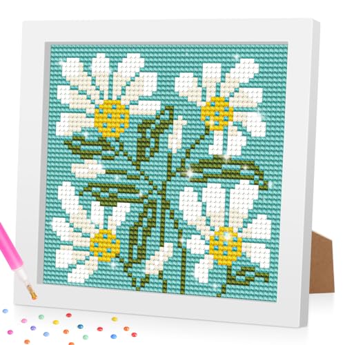 Lxmsja 5D DIY Blume Diamond Painting Kinder Mädchen, Diamant Painting Bilder Kinder Erwachsene, Diamond Painting Mädchen mit Rahmen, Mädchen Geschenke 4-13 Jahre, Arts Craft für Home Decor von Lxmsja