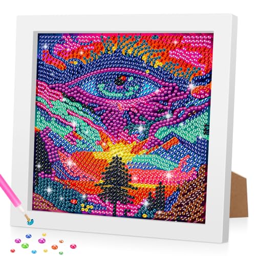 Lxmsja 5D DIY Diamond Art Painting Erwachsene Set mit Rahmen, Landschaft Diamant Painting Bilder Erwachsene Kinder, DIY Mosaikherstellung Diamant Bilder Arts Craft für Home Wand Decor 18x18cm von Lxmsja