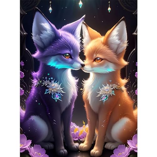 Lxmsja 5D Diamond Painting Fuchs, Diamond Painting Tiere Erwachsene Kinder, Diamant Painting Bilder, Full DIY Diamant Kunst Malerei Stickerei Set Kreuzstich Bilder Home Wand Dekor 30x40cm von Lxmsja