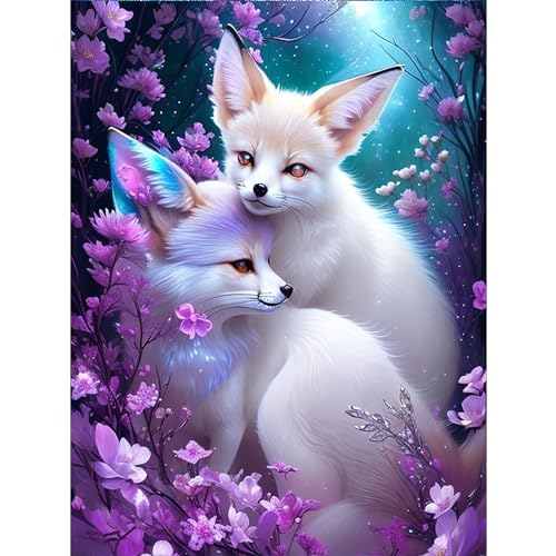 Lxmsja 5D Diamond Painting Fuchs, Diamond Painting Tiere Erwachsene Kinder, Diamant Painting Bilder, Full DIY Diamant Kunst Malerei Stickerei Set Kreuzstich Bilder Home Wand Dekor 30x40cm von Lxmsja