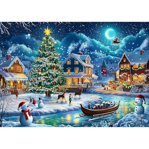 Lxmsja 5D Diamond Painting Weihnachten, Diamond Painting Heiligabend Erwachsene, Diamant Painting Bilder, Full DIY Diamant Kunst Malerei Stickerei Set Kreuzstich Bilder Home Wand Dekor 30x40cm von Lxmsja