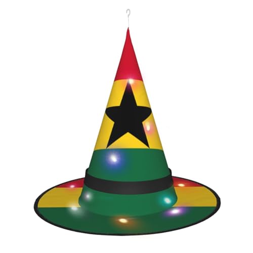 Lxqlss Hexenhut mit Flagge von Ghana, Hexenhut, Halloween-Dekoration, perfekt für Halloween-Dekorationen von Lxqlss