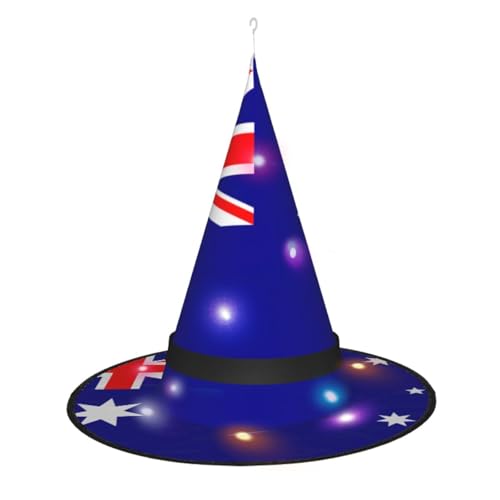 Lxqlss Hexenhut mit australischer Flagge, Hexenhut, Halloween-Dekoration, Hexenhüte, Dekoration, perfekt für Halloween-Dekorationen von Lxqlss