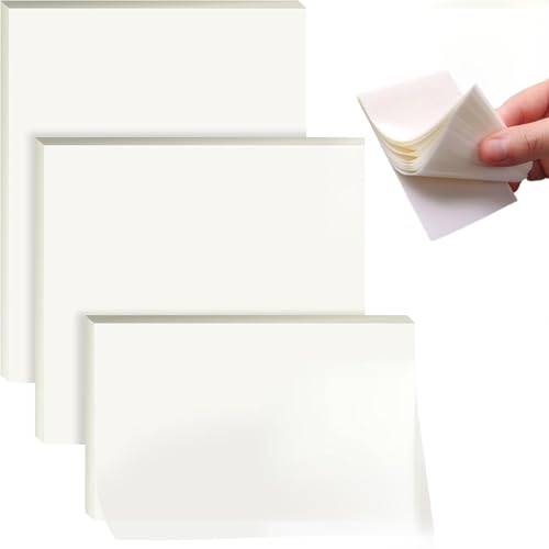 300 Blätter Transparente Haftnotizen,Wasserfest Clear Sticky Notes,Transparent Sticky Notes, Wiederbeschreibbar Clear Sticky Notes für Schulsachen, Schule,Büro,(95x70mm,76x76mm,76x51mm) von Lxtness