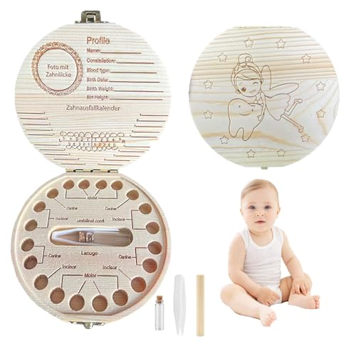 Lxtness Zahndose Milchzähne für Jungen Mädchen Zahndose,Mädchen Jungen Souvenir Box,Geburtstag Geschenke für Neue Eltern,Hübsche & Praktische Zahndose für Babys von Lxtness