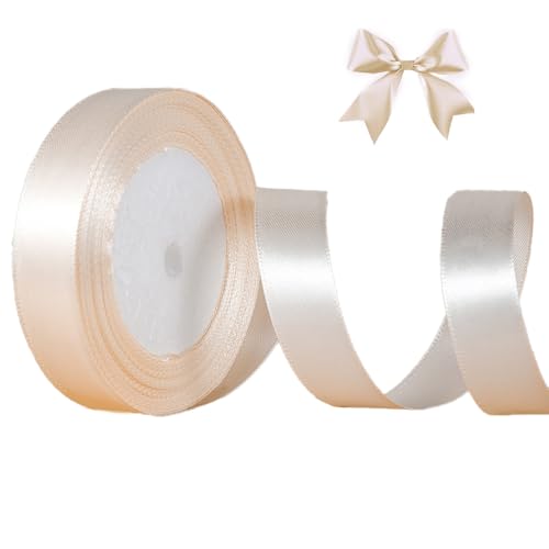 Satinband Bänder milchig, 22 m Wide 20mm Geschenkband Schleifenband für Geschenkverpackung, Kunsthandwerk, Haarschleifen, Blumenstrauß,Gift Ribbons for Christening Birthday Decoration Gift Wrapping von Lxtness