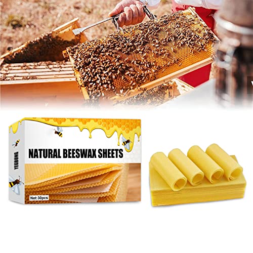 Lxwyq Bienenwachsblätter für die Kerzenherstellung, 10 Stück, reines natürliches Bienenwachs, Wabenblätter, Wachsgrundlage, Bienenwachsblatt, Bienennest, Grundlage, Wachsblatt, Bienenstöcke, Kit von Lxwyq