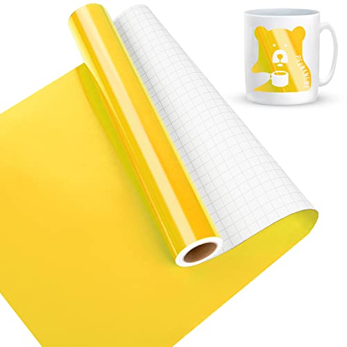 Lya Vinyl Glänzend Gelb Vinylfolie Plotter, Selbstklebend Plotterfolie für Cricut – 30,5 cmx 4,6 m, Gelb Plotterfolie, Selbstklebende Folie für Cricut, Silhouette Cameo 4 von Lya Vinyl