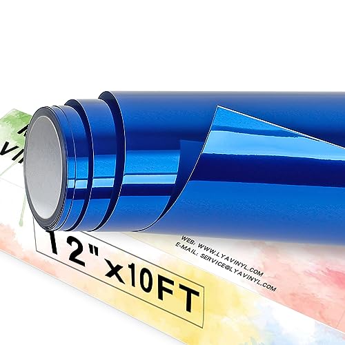 Lya Vinyl Chrom Blau Vinylfolie Plotter 30,5 cm x 305 cm Plotterfolie Vinyl Selbstklebend Chrom Vinyl Rollen für Cricut, Silhouette Cameo für Tasse, Fenster, Kunststoff. von Lya Vinyl