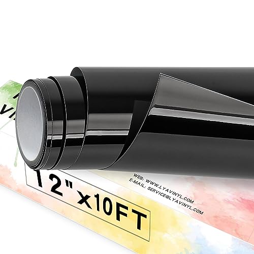 Lya Vinyl Chrom Schwarz Vinylfolie Plotter 30,5 cm x 305 cm Plotterfolie Vinyl Selbstklebend Chrom Vinyl Rollen für Cricut, Silhouette Cameo für Tasse, Fenster, Kunststoff. von Lya Vinyl