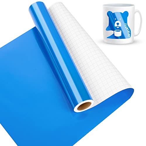 Lya Vinyl Glänzend Blau Vinylfolie Plotter, Selbstklebend Plotterfolie für Cricut – 30,5 cmx 4,6 m, Blau Plotterfolie, Selbstklebende Folie für Cricut, Silhouette Cameo 4 von Lya Vinyl