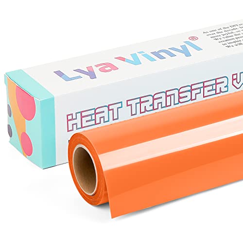 Lya Vinyl Orange Wärmetransfer-Vinyl-Rolle zum Aufbügeln, für Cricut, Silhouette Cameo, Premium-HTV für DIY-Kleidung, Taschen, Schuhe und andere Textilien, 30,5 cm x 3 m, Orange von Lya Vinyl