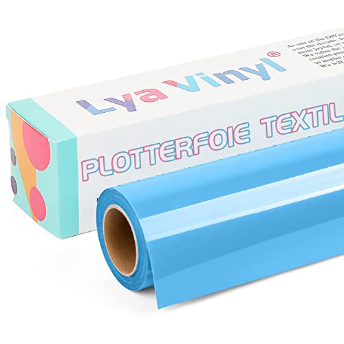 Lya Vinyl Plotterfolie Textil, 30,5 × 305cm See Blau Flexfolie Plotter Textil für Cricut und Silhouette Cameo, Textilfolie Plotter für DIY Stoff und Shirt von Lya Vinyl