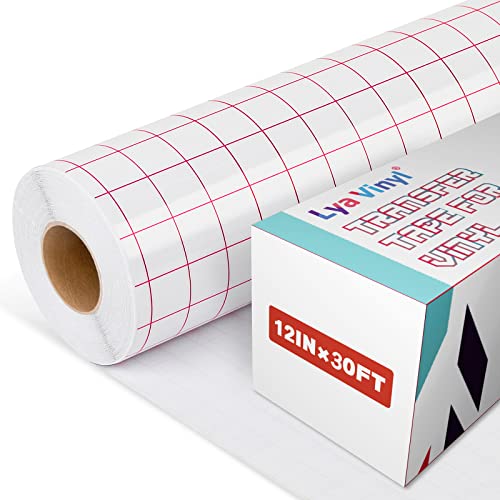 Lya Vinyl Transferfolie Plotter für Plotterfolie, 30,5cm x 919cm Übertragungsfolie Plotter for Cricut, Silhouette Cameo - Cricut Transferfolie für Partydekoration, Becher, Fenster und Aufkleber von Lya Vinyl