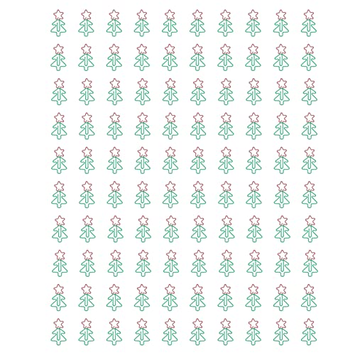 Lybunair 100 Stück ausgefallene Büroklammern im Weihnachtsbaum-Stil, galvanisiert, niedliche Büroklammern für Zuhause, Schule, Büro, Mehrzweck von Lybunair