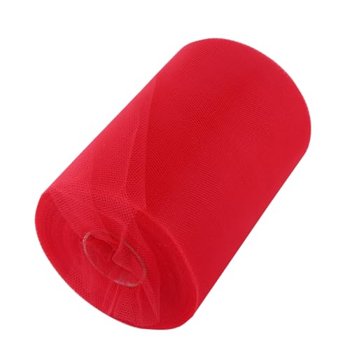 Lybunair 100 Yards 15 cm DIY Hochzeitsdekoration Tüll Rolle Spule Bekleidung Strickstoff für Nähparty (C17 red) von Lybunair