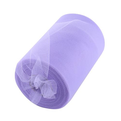 Lybunair 100 Yards 15 cm DIY Hochzeitsdekoration Tüll Rolle Spule Bekleidung Strickstoff für Nähparty (Purple) von Lybunair