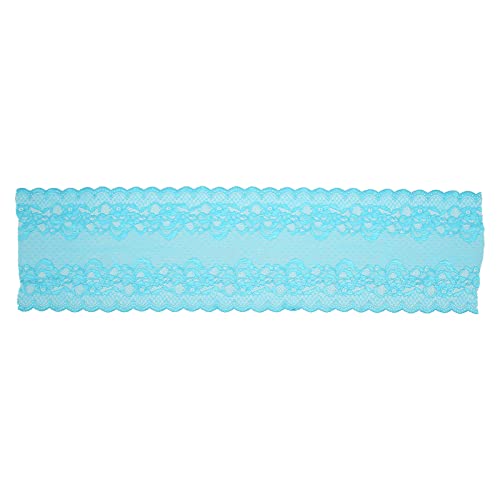 Lybunair 23 cm Breite, schneidbarer Stretch-Spitzenbesatz, DIY-Handwerk, Nylon-Netzstoff zum Nähen von Kissen (Blue Lagoon) von Lybunair