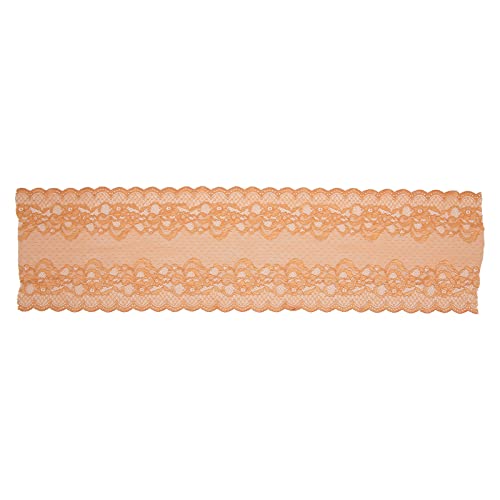 Lybunair 23 cm Breite, schneidbarer Stretch-Spitzenbesatz, DIY-Handwerk, Nylon-Netzstoff zum Nähen von Kissen (Creamy Tomato Brown) von Lybunair