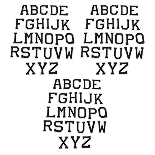 Lybunair 3 Packungen, 78 Stück, schwarzes Alphabet-Muster von A bis Z, zum Selbermachen, dekorativer Schmelzklebstoff, Stickerei, Bastelflicken von Lybunair