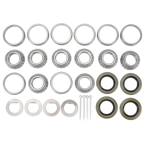 Lybunair 4 Stcs Anhängerrad Hub Hub Lager Kit, Stahllegierung L44643 Innen und Außenlager, inklusive Außenringfettdichtung, kompatibel mit 1 Zoll 2000-2200 lbs Anhängerachse von Lybunair