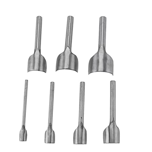 Lybunair 7-teiliges Set zum Selbermachen von Lederhandwerk, halbrunder Stanzer, Gürtelendschneider für Heim-Ledernähen (10 x 40 mm) von Lybunair