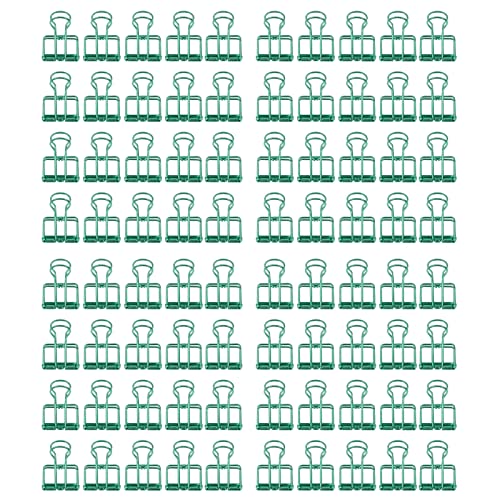 Lybunair 80 Stück Klammern mit starker Klemmkraft, Metall-Hohlschwanzklammern, kleine Klammern, Büroklammern, Bürobedarf, 19 mm (Green) von Lybunair