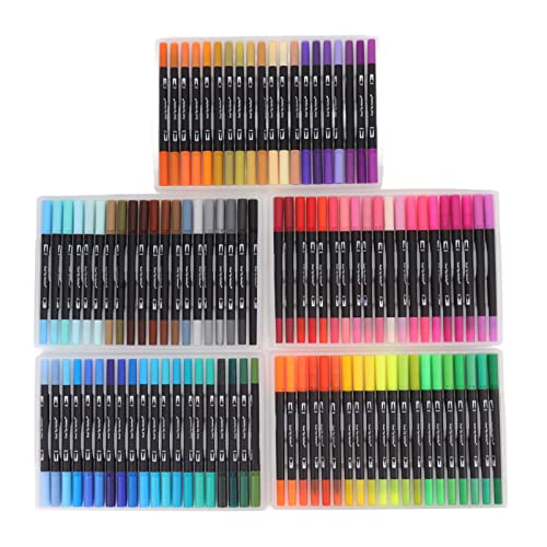 Lybunair Dual-Tip-Marker, 100 Farben, waschbar, weiche Spitze, Set für Studenten, breite Anwendungen von Lybunair