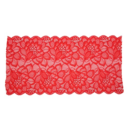 Lybunair Eleganter Spitzenbandbesatz, 23 cm breit, für Geschenkverpackungen, Brautkleidung, Stickerei, Dekoration (Red) von Lybunair