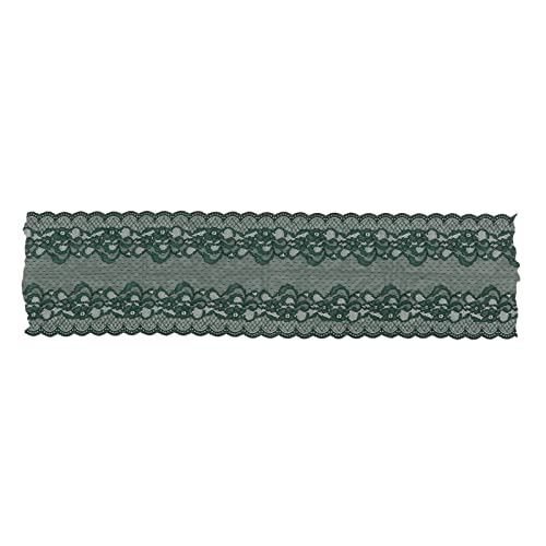 Lybunair Elegantes Spitzenband im Vintage-Stil, ca. 10 Yards lang, 9,4 Zoll breit, weiches Material für verschiedene Näh- und Dekorationsprojekte (Dark Green) von Lybunair