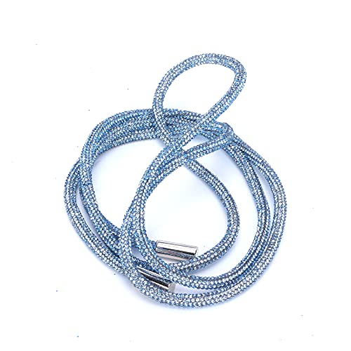 Lybunair Glänzendes 6-mm-Strassseil-Kristalldekorationszubehör für DIY-Kleidung, Nähen und Schnürsenkel (Azul claro) von Lybunair