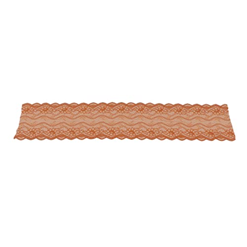 Lybunair Spitzenstoff, 18,5 cm breit, schneidbar, handgefertigt, DIY-Kleidungsstück, Netzstoff, Nylon-Stretchband, Dekoration (Creamy Tomato Brown) von Lybunair