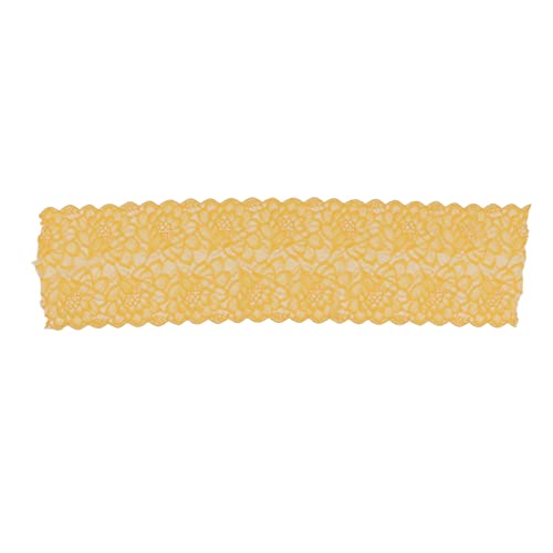 Lybunair Spitzenstoff, 23 cm breit, weicher Stretch-Mesh-Nylon-Bandbesatz für modisches DIY-Nähen (Gold) von Lybunair