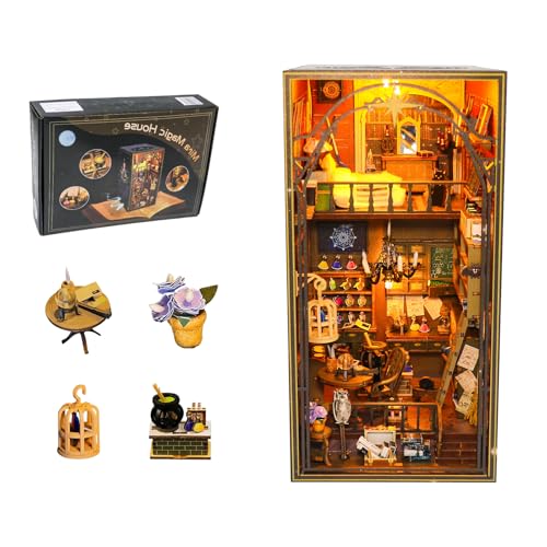 Lycidae Book Nook Kit für Erwachsene, DIY-Puppenhaus-Buchecke, 3D-Holzpuzzle, DIY-Miniatur-Puppenhaus-Set mit LED-Licht für Erwachsene, Jugendliche ab 14 Jahren, Dekor-Handwerk für Erwachsene, von Lycidae