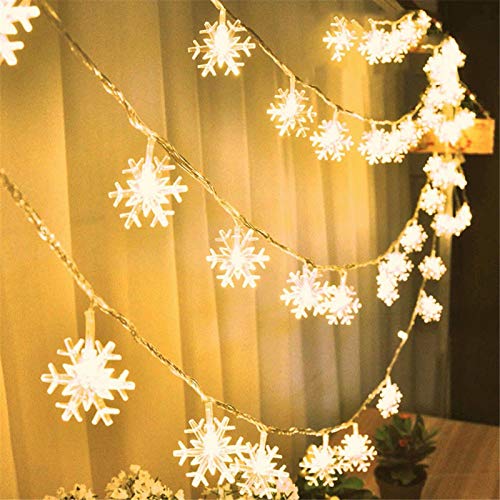 5 m lange Lichterkette mit 50 LEDs, Weihnachts-Schneeflocken-Dekoration, Winterfee von Lycurgius