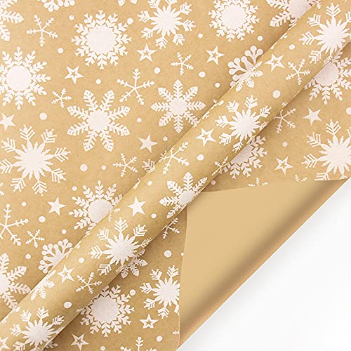 Kraftpapier Geschenkpapier Weihnachtsserie Geschenkpapier Muster Weihnachten Geschenkpapier Weihnachtselemente einseitiges Geschenkpapier Blumenmuster von Lycurgius