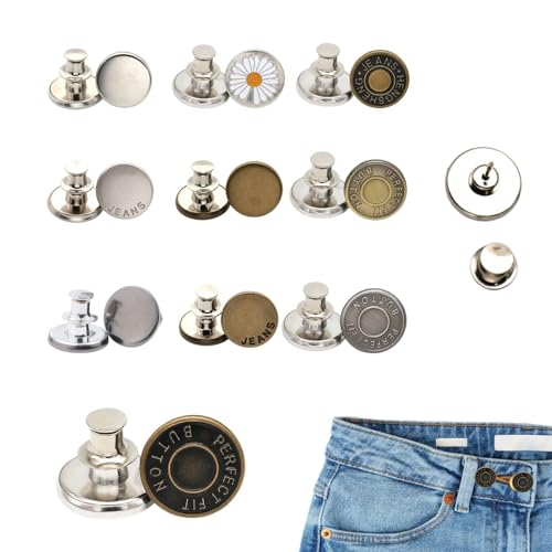 20 Stück Jeans Knöpfe Ohne Nähen, 17mm Verstellbarer Ersatz-Knopf Hosenknöpfe Zum Stecken, DIY Jeansknopf, Hosenknopf für Jeansreparatur & Größenanpassung 20 Stück Jeans Knöpfe Ohne Nähen, 17mm Verstellbarer Ersatz-Knopf Hosenknöpfe Zum Stecken, DIY Jeansknopf, Hosenknopf für Jeansreparatur & Größenanpassung von Lyivisk
