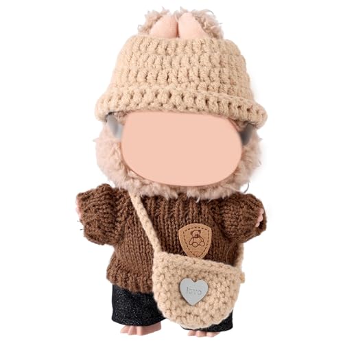 Lyreh 5-Teiliges Kleidungszubehör für Puppen, Puppen-Outfits aus Braunem Garn Umfassen Outfit, Hut, Tasche, Brille, Jeans, Kreatives Geschenk für 17cm Große Puppen Nur Kleidung Enthalten Lyreh 5-Teiliges Kleidungszubehör für Puppen, Puppen-Outfits aus Braunem Garn Umfassen Outfit, Hut, Tasche, Brille, Jeans, Kreatives Geschenk für 17cm Große Puppen Nur Kleidung Enthalten von Lyreh