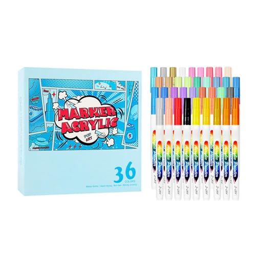 Acrylic Paint Markers - Fine Tip Acrylic Paint Pens - Waterproof Fine Point Paint Pens Graffiti Marker | Non-sticky Graffiti Markers, Fine Tip Paint Markers, Paint Pens Acrylic Markers Set Colored von Lyricalist