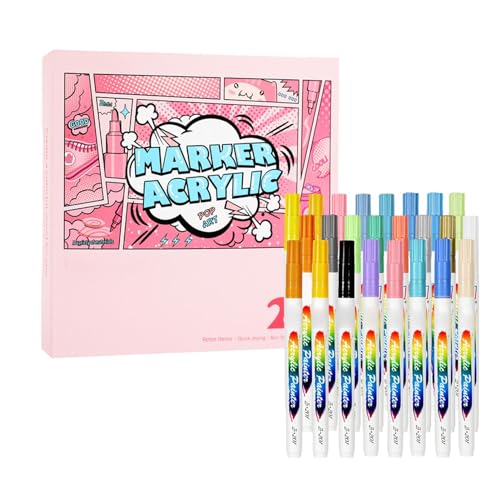 Acrylic Paint Markers - Fine Tip Acrylic Paint Pens - Waterproof Fine Point Paint Pens Graffiti Marker | Non-sticky Graffiti Markers, Fine Tip Paint Markers, Paint Pens Acrylic Markers Set Colored von Lyricalist