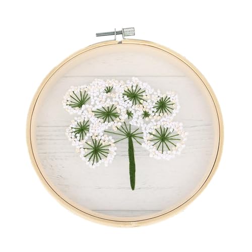 Lyricalist Blumen-Stickset, Stickset für Anfänger | Blumenmuster-Stickstich-Übungsset mit Muster und Anleitung,Stickrahmen, Stofffäden, Nadeln, Nadelspitzen-Bastelset von Lyricalist