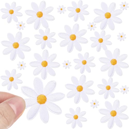 Lyrow Aufnäher zum Aufbügeln in 3 Größen, Gänseblümchen, niedliche Kleidung, bestickt, zum Aufnähen auf Taschen, Hüte, Rucksäcke, Kleidung, Jeans, DIY-Zubehör, Dekoration, 24 Stück Lyrow Aufnäher zum Aufbügeln in 3 Größen, Gänseblümchen, niedliche Kleidung, bestickt, zum Aufnähen auf Taschen, Hüte, Rucksäcke, Kleidung, Jeans, DIY-Zubehör, Dekoration, 24 Stück von Lyrow