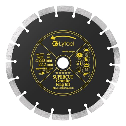 Diamant Trennscheibe 230 mm, Lytool Diamanttrennscheibe, Trennscheibe, Steinscheibe, Diamantscheibe zum Trennen von Beton, Baumaterialien, Fliesen, Naturstein, Stein, Ziegel, Mauerwerk von Lytool