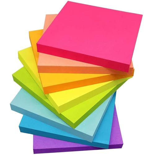 800 Stück 76 x 76 mm Elektrostatisch Selbstklebende Haftnotizen Klebezettel Klein Sticky Magnetic Notes Bunt für Schule Zuhause Büro von Lyxhag