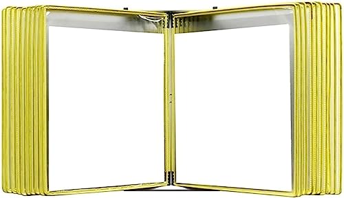 Zeitschriftensammlerhalter, Wand-Dokumenten-Organizer, Mounted Reference und Displaysystem, montierter Page-Flip-Ordner, 20 doppelseitige Paneele, transparenter A4-Ständer for lose Blätter(Yellow) von LyzqxHL