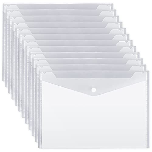 14 Pack Dokumententasche A4, Transparent Dokumententaschen A4 Zum Abheften, Dokumententasche A4 Abheftbar, Klassenzimmer Organisation Aktenhüllen a4 (Weiß) von LznYi