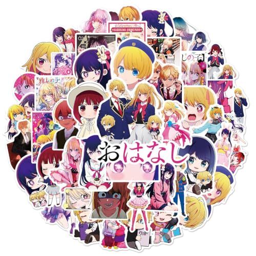 50PCS Oshi no Ko Hoshino Ai Aufkleber,Hoshino Akuamarin Anime Niedliche PVC Stickers Wasserfeste Graffiti Style für Auto Motorräder Fahrrad Skateboard Snowboard Gepäck Laptop Aufkleber von Lzrong