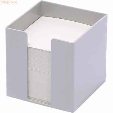 6 x M+M Zettelbox La Prima 9,5x9,5cm RC-Kunststoff grau gefüllt von M+M