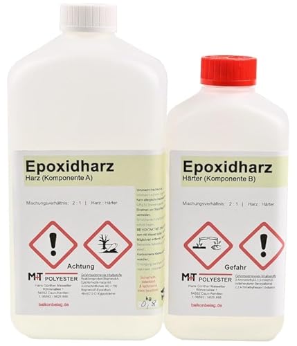 M+T POLYESTER Epoxidharz Versiegelung 1,2 kg für Terrarium & Holzterrarium, Flüssig, Stark, Wasserfest, Epoxidharz-Dichtmasse von M+T POLYESTER