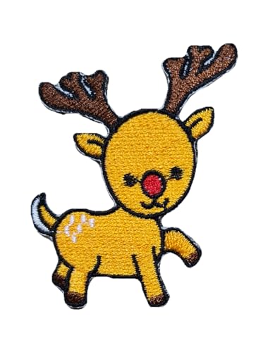 Aufnäher mit niedlichem Hirsch, Rentier, Frohe Weihnachten, Festival, Cartoon, Kinder, Kleidung, Tasche, T-Shirt, Jeans, Biker, Aufnäher zum Aufbügeln oder Aufnähen von M I GENIUS CARTOON CHILD PATCHES